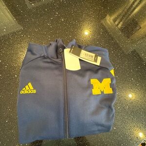 NWT - Michigan Adidas Navy Jacket with Yellow Accents